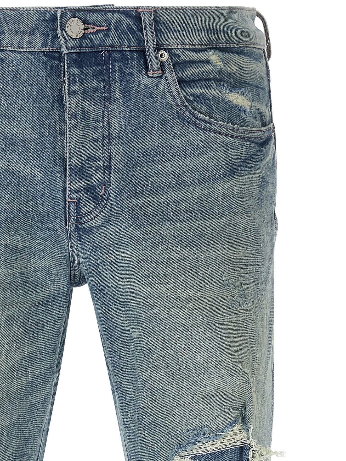 PURPLE Blue Cotton Skinny Jeans