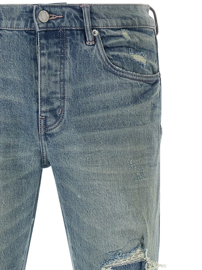 PURPLE Blue Cotton Skinny Jeans