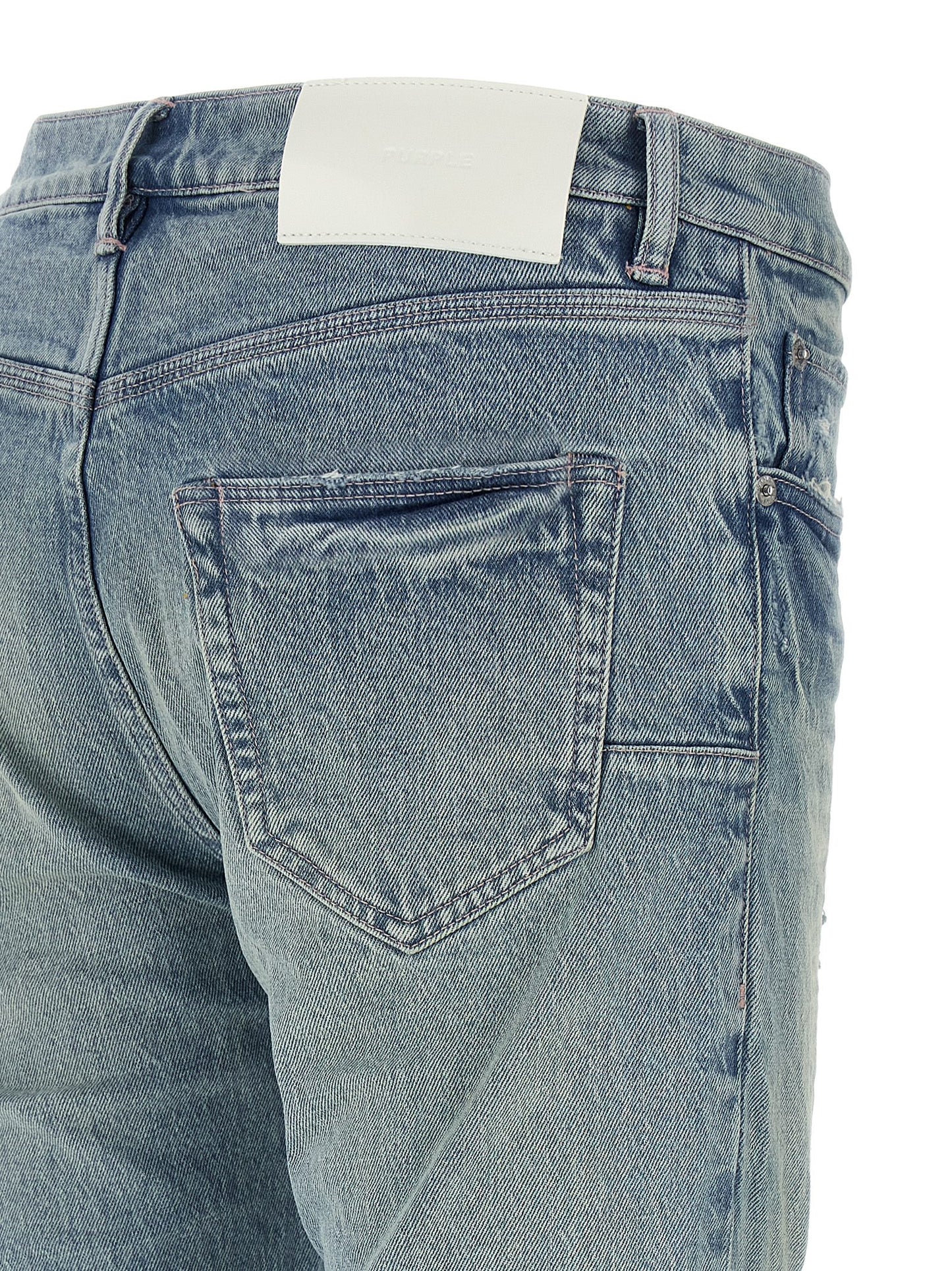 PURPLE Blue Cotton Skinny Jeans