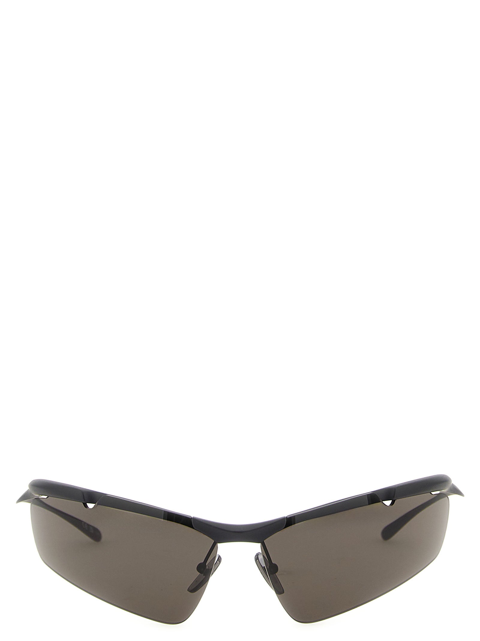 This Sunglasses by Balenciaga for men in raffia polyamide leather & crystal black presents a sumptuous silhouette, showcasing a sumptuous cat-eye frame design in black coloured frame and high-performance .
