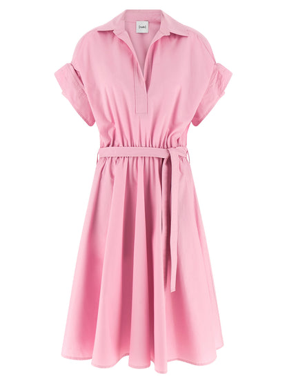 Dress by NUDE for women in cotton multicolor, nude & pink presents a sinuous silhouette, showcasing a sophisticated and detailed with a sinuous midi for a refined finish.