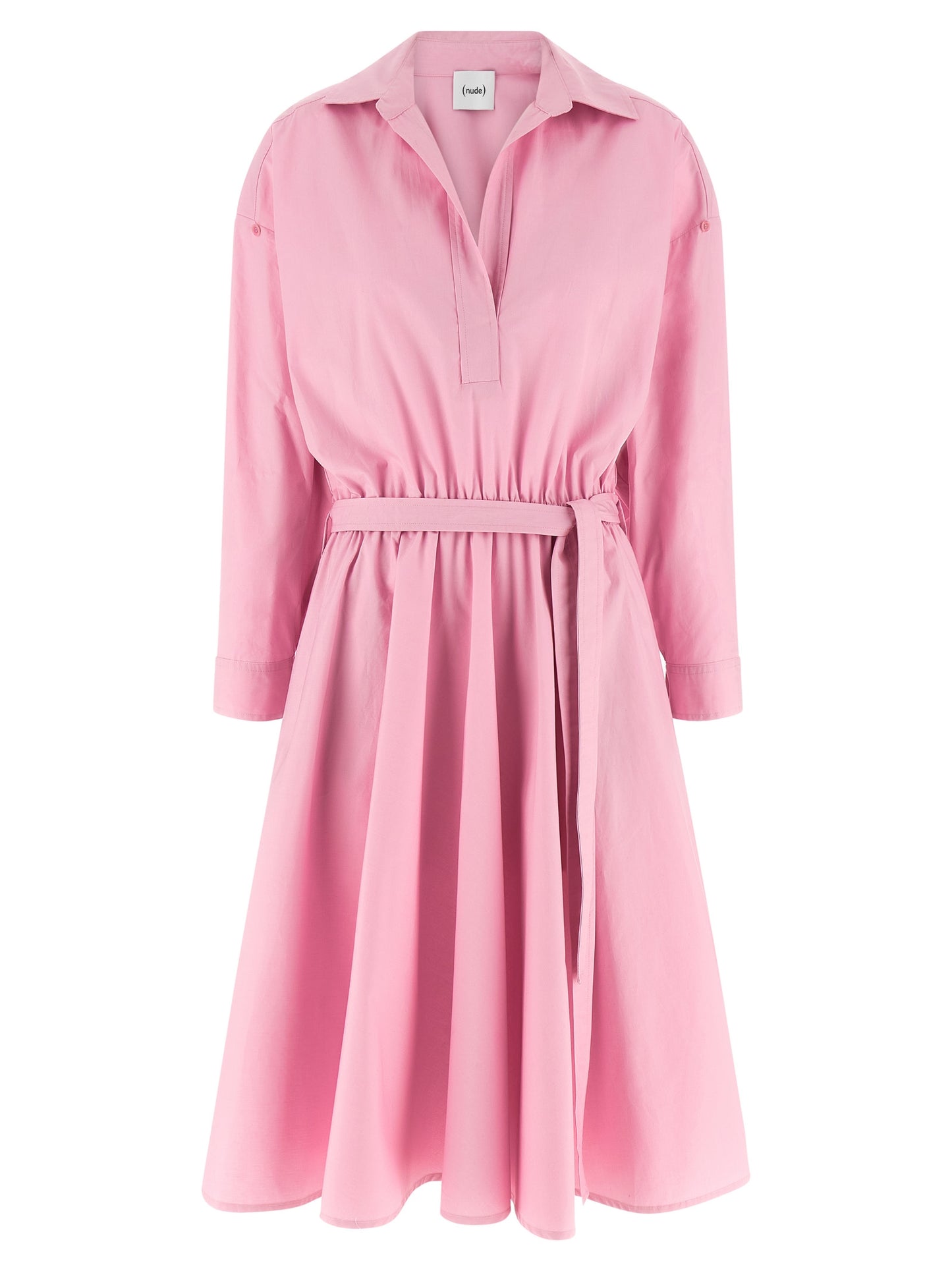 Dress by NUDE for women in cotton multicolor, nude & pink features an cute silhouette, detailed with a and that elegantly flows into a cute midi.