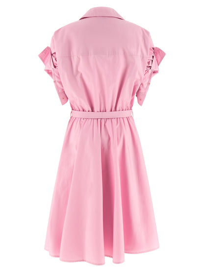 Dress by NUDE for women in cotton multicolor, nude & pink features an magnificent silhouette, artfully detailed with a magnificent and that flows into an magnificent midi.