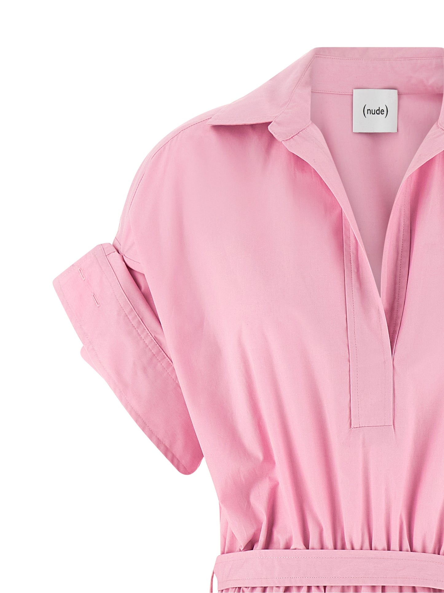 Dress by NUDE for women in cotton multicolor, nude & pink features an sultry silhouette defined by a and , falling to an sultry midi for a sultry look.
