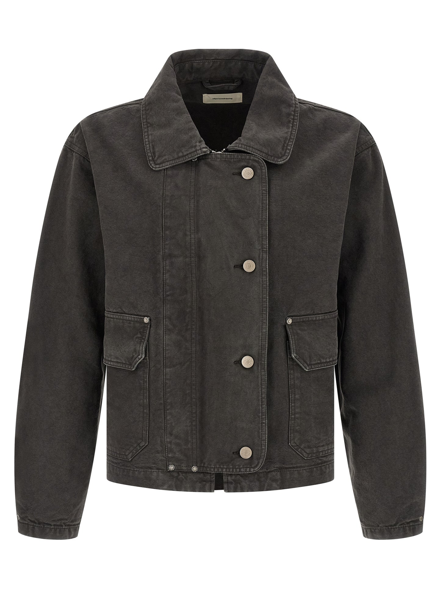 Trucker Jacket by MFPEN for men in organic cotton denim gray features an on trend silhouette, showcasing refined and a sophisticated shirt-collar neckline for a truly on trend finish.