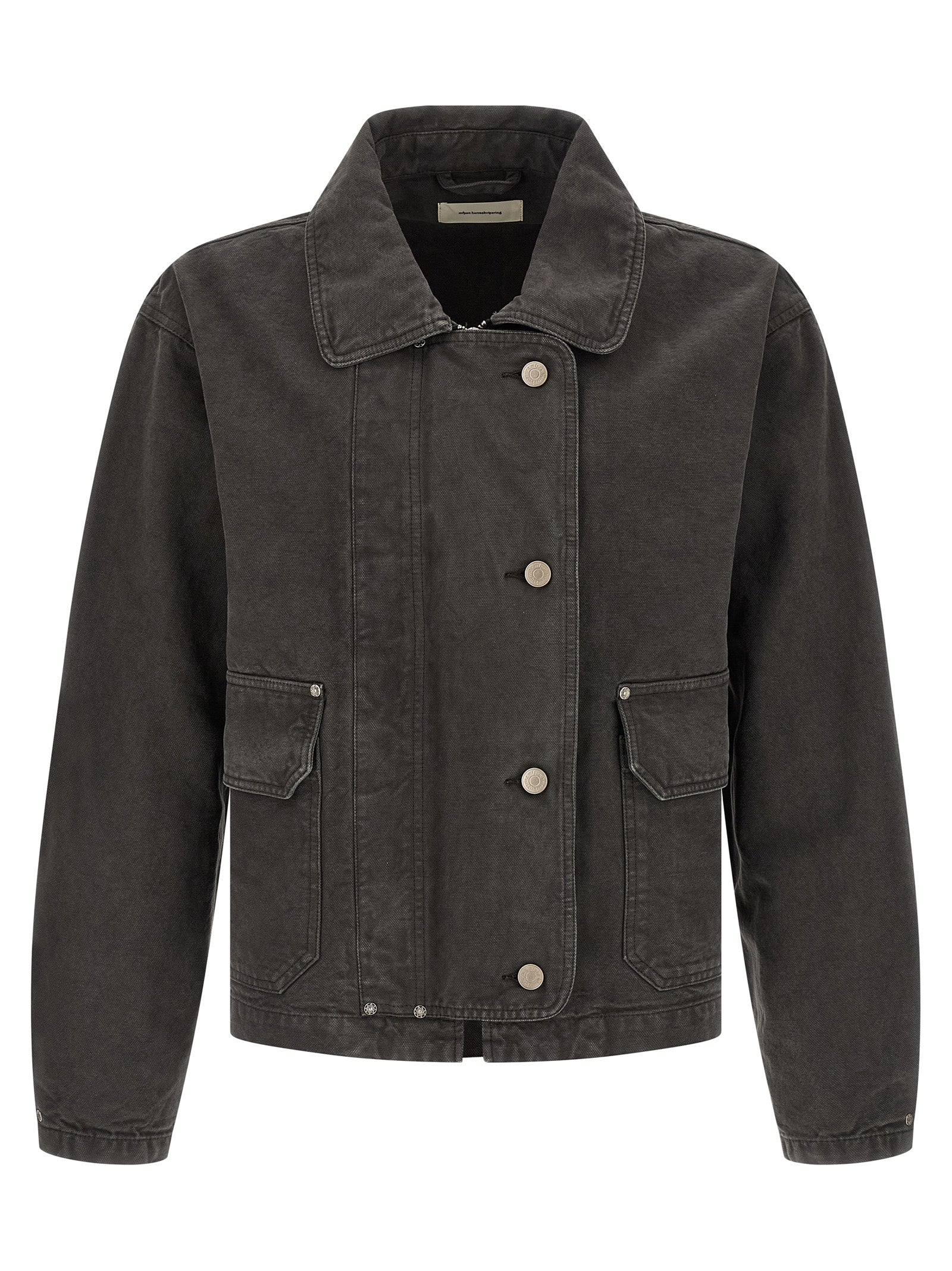 Trucker Jacket by MFPEN for men in organic cotton denim gray features an on trend silhouette, showcasing refined and a sophisticated shirt-collar neckline for a truly on trend finish.