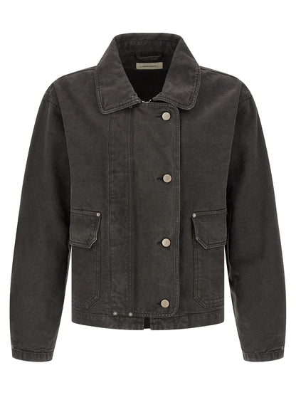 Trucker Jacket by MFPEN for men in organic cotton denim gray features an on trend silhouette, showcasing refined and a sophisticated shirt-collar neckline for a truly on trend finish.