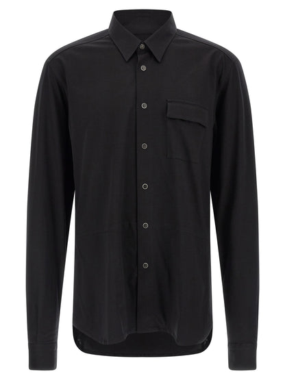 Shirt by Kiton for men in cotton black presents a discerning silhouette, showcasing a sophisticated and for a truly discerning finish.