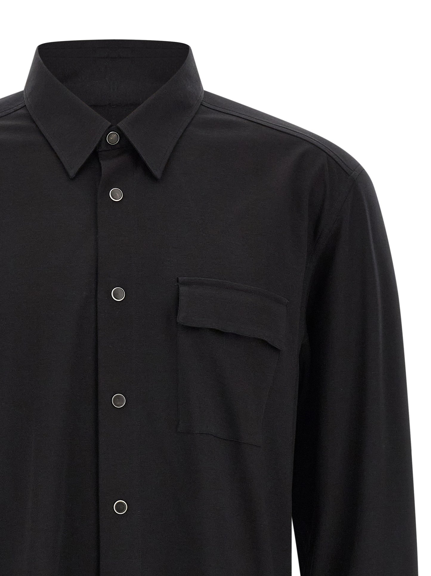 Shirt by Kiton for men in cotton black showcases a sharp silhouette, elegantly detailed with a sharp and sharp .