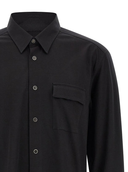 Shirt by Kiton for men in cotton black showcases a sharp silhouette, elegantly detailed with a sharp and sharp .