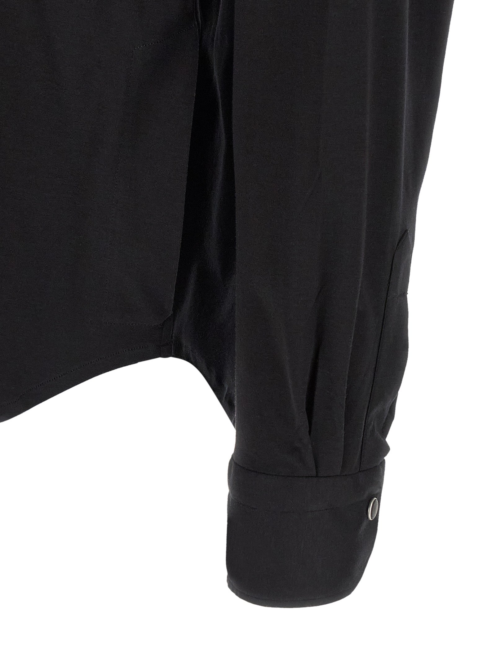 Shirt by Kiton for men in cotton black features an architectural silhouette with a refined and elegant for a architectural look.
