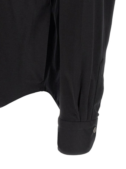 Shirt by Kiton for men in cotton black features an architectural silhouette with a refined and elegant for a architectural look.