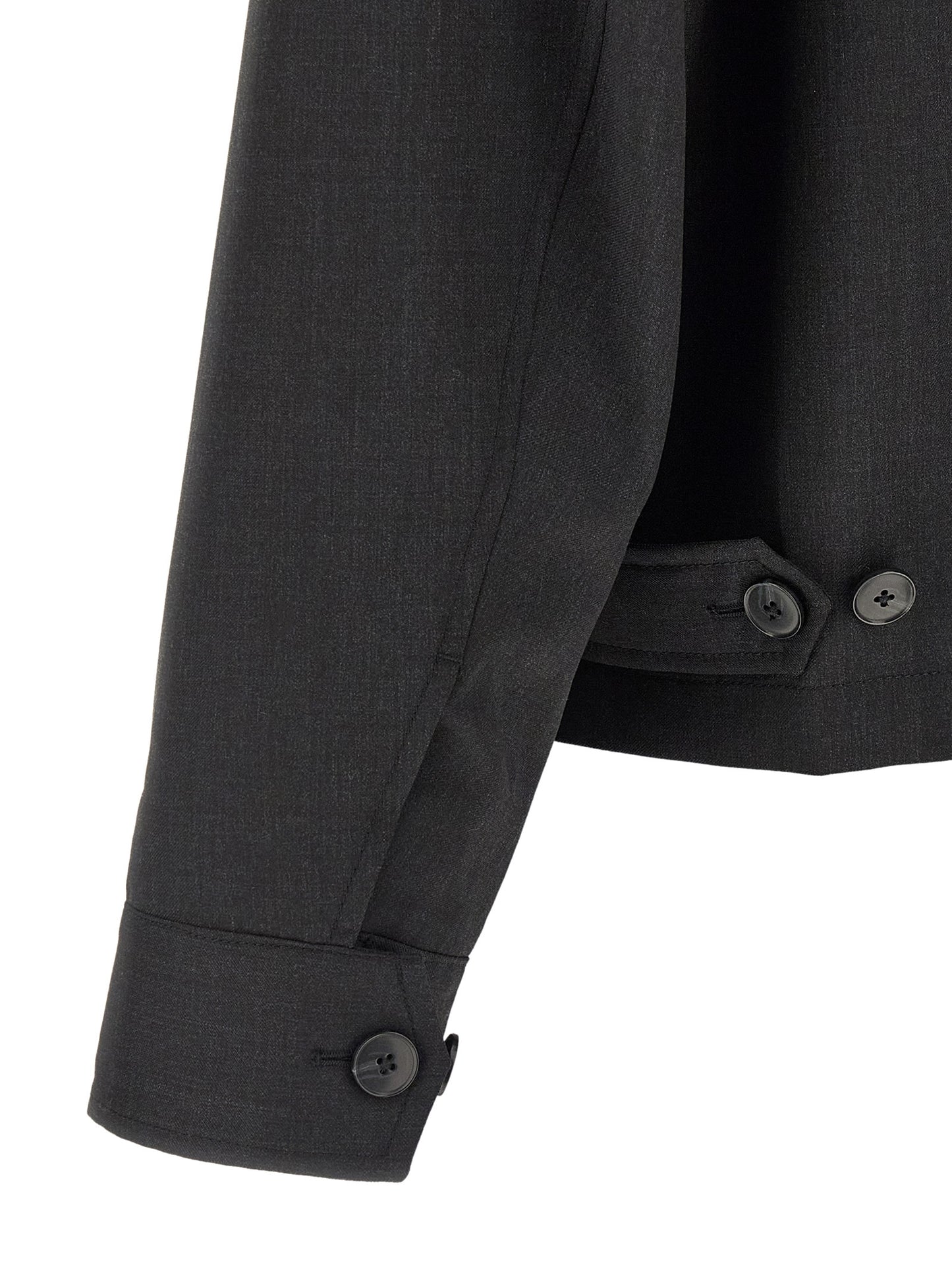 Overcoat by MFPEN for men in wool gray showcases a architectural silhouette, artfully detailed with a distinctive shirt-collar neckline and functional lightweight & pockets for a architectural finish.