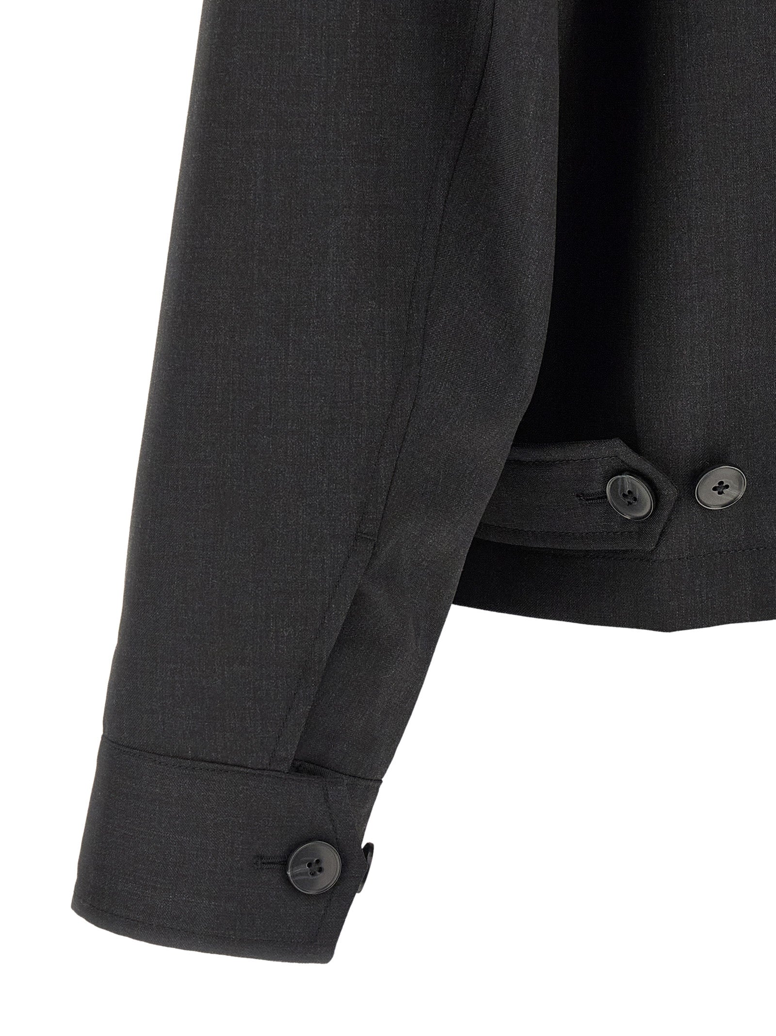 Overcoat by MFPEN for men in wool gray showcases a architectural silhouette, artfully detailed with a distinctive shirt-collar neckline and functional lightweight & pockets for a architectural finish.