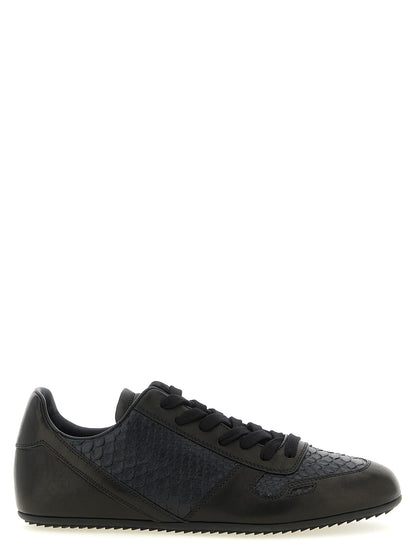 Rick Owens Black Lamb Leather Low Top Sneakers