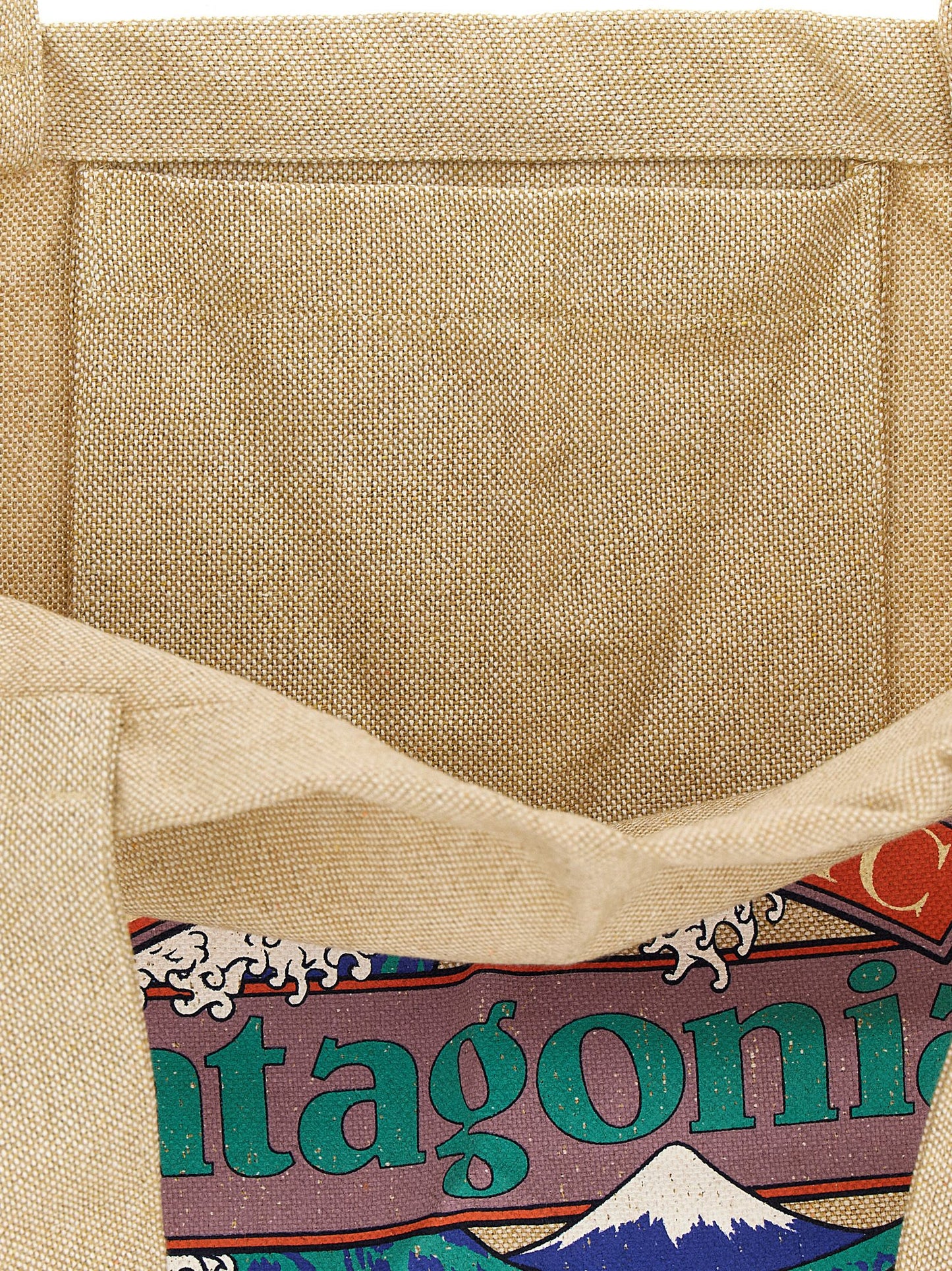 Shopper Tote Bag by PATAGONIA for men in cotton polyester canvas beige & print features an jet-set-ready silhouette, showcasing the Market Cotton Polyester Canvas Shopper Tote Bag design with a secure , ample , and versatile handle.