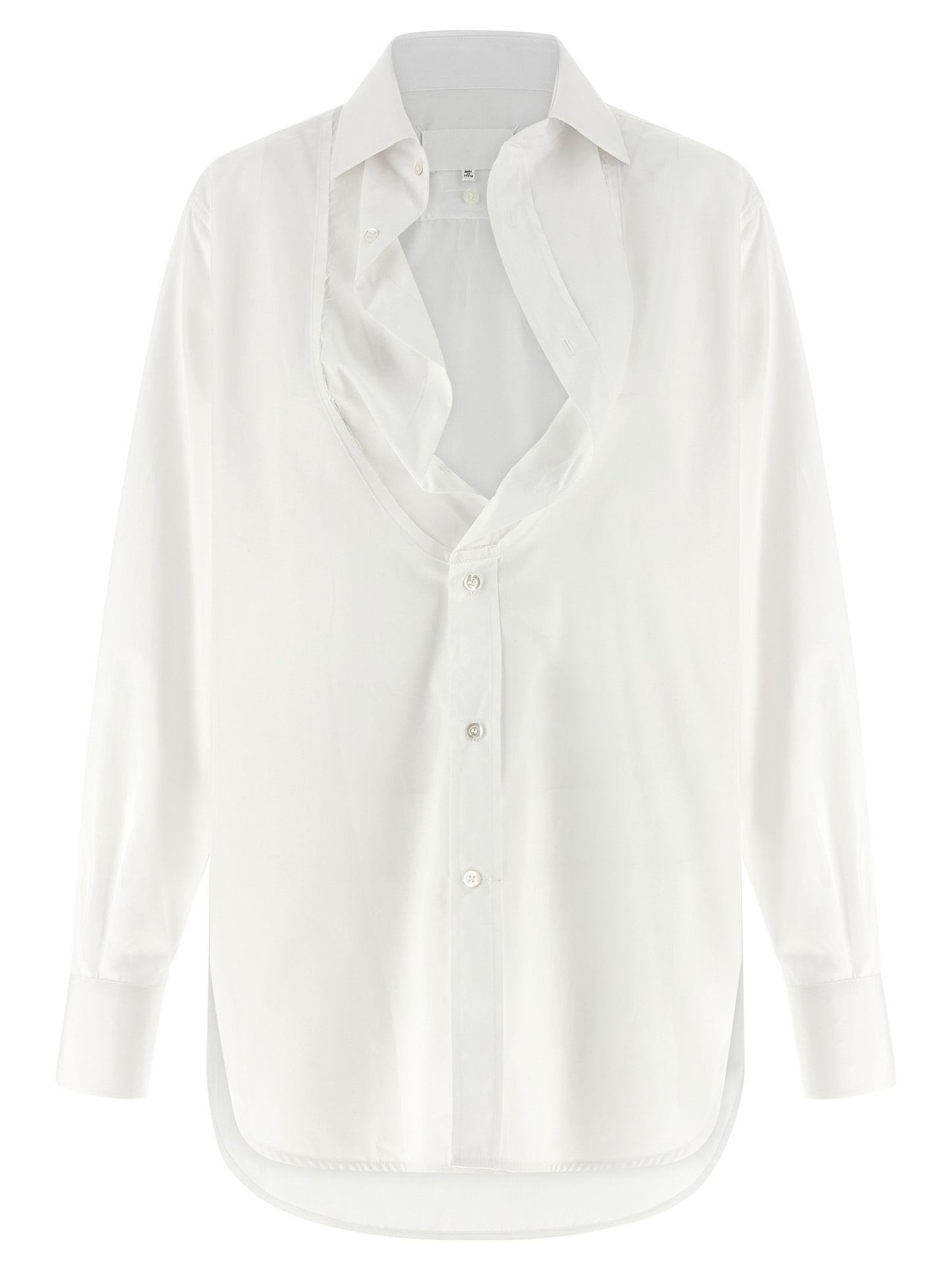 Blouse by Maison Margiela for women in cotton white showcases a sublime silhouette, artfully detailed with a sublime and long-sleeve for a sophisticated, sublime finish.