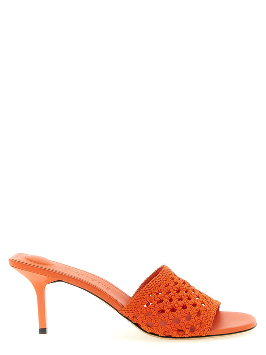 Jacquemus Women's Raffia Polyester & Lambskin Leather Platform Mules Sandals - Orange