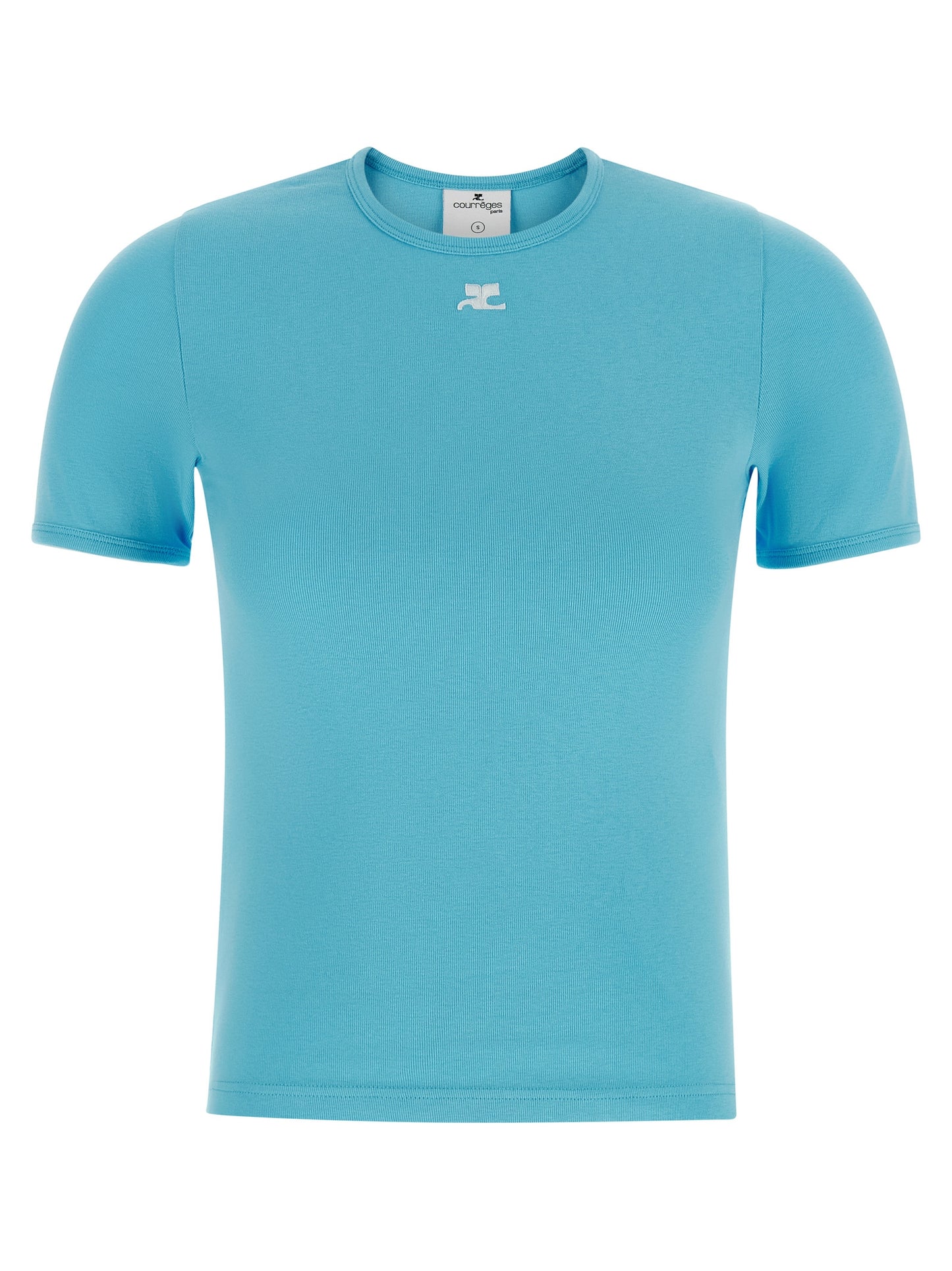 Courrèges Blue Cotton T-Shirt