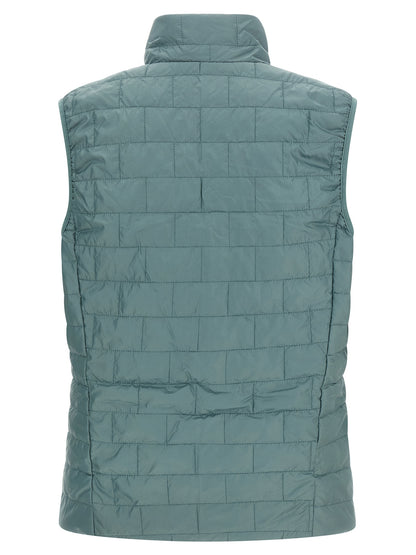 Jacket by PATAGONIA for men in polyester gold & light-blue showcases a contemporary silhouette, detailed with a contemporary high-neck neckline and premium lightweight & insulated for a sophisticated finish.