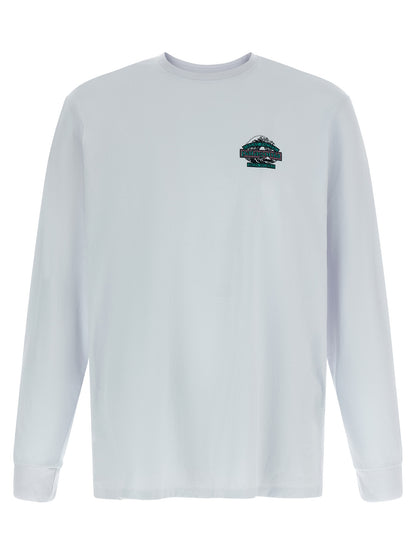 T-Shirt by PATAGONIA for men in cotton polyester white & print features an edgy silhouette, meticulously detailed with a sophisticated long-sleeve and crew neckline for a truly edgy finish.