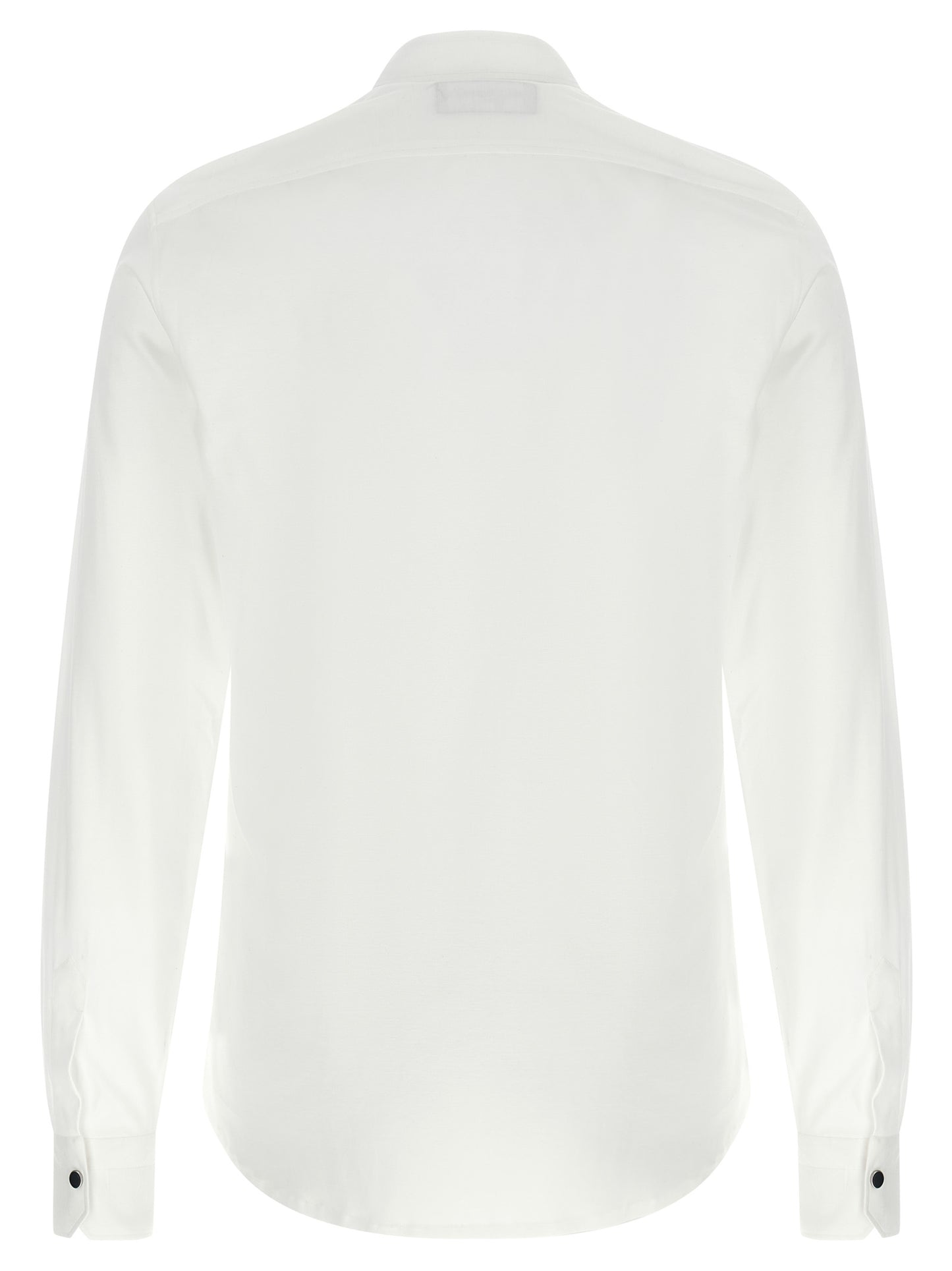 Shirt by Kiton for men in cotton white features an architectural silhouette with a refined and elegant for a architectural look.