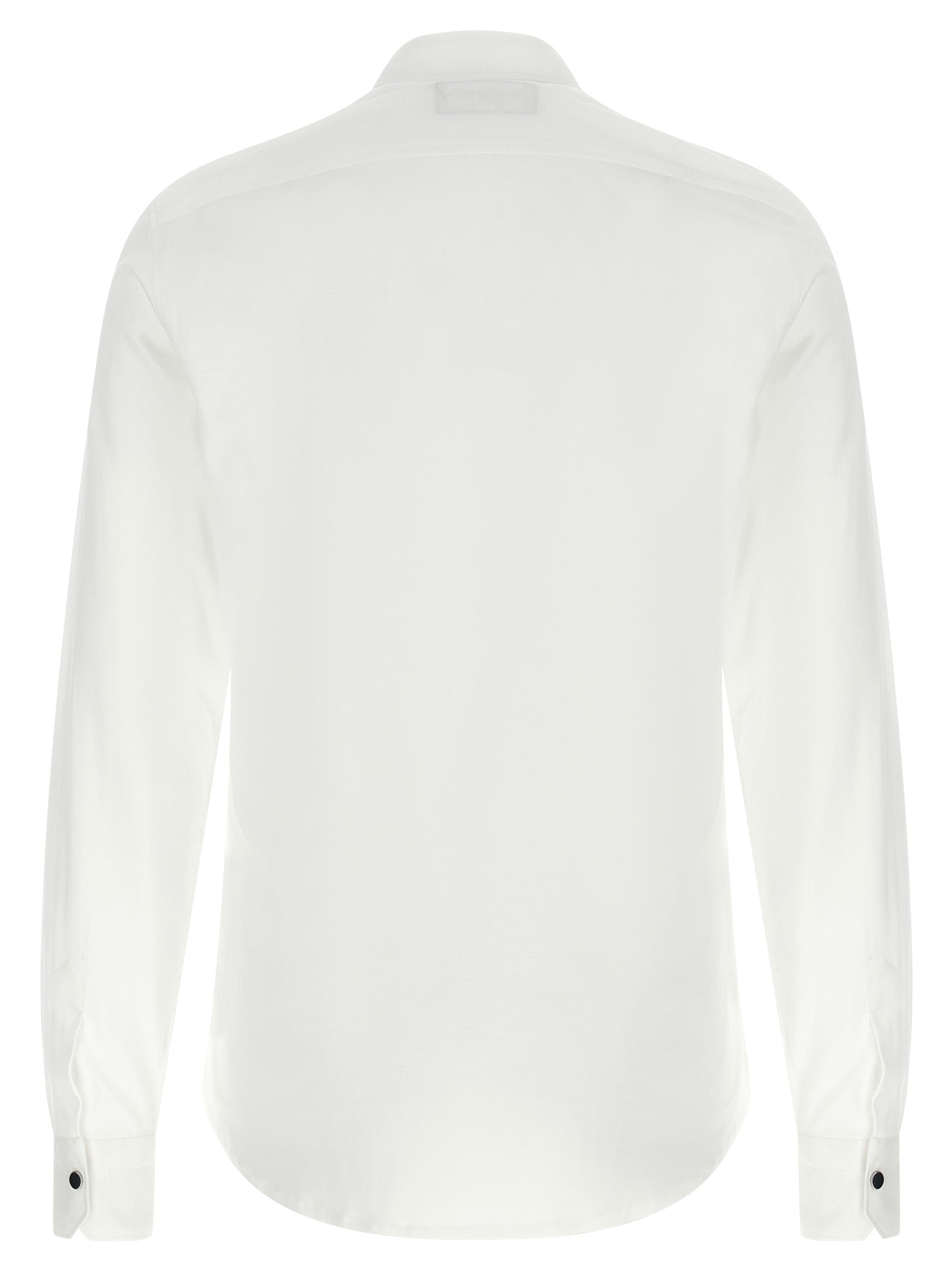 Shirt by Kiton for men in cotton white features an architectural silhouette with a refined and elegant for a architectural look.