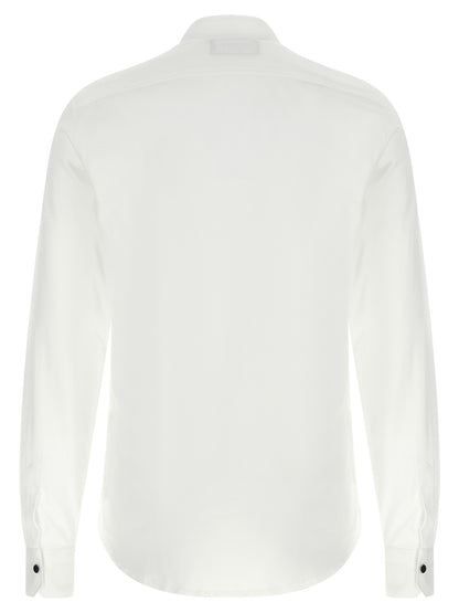 Shirt by Kiton for men in cotton white features an architectural silhouette with a refined and elegant for a architectural look.