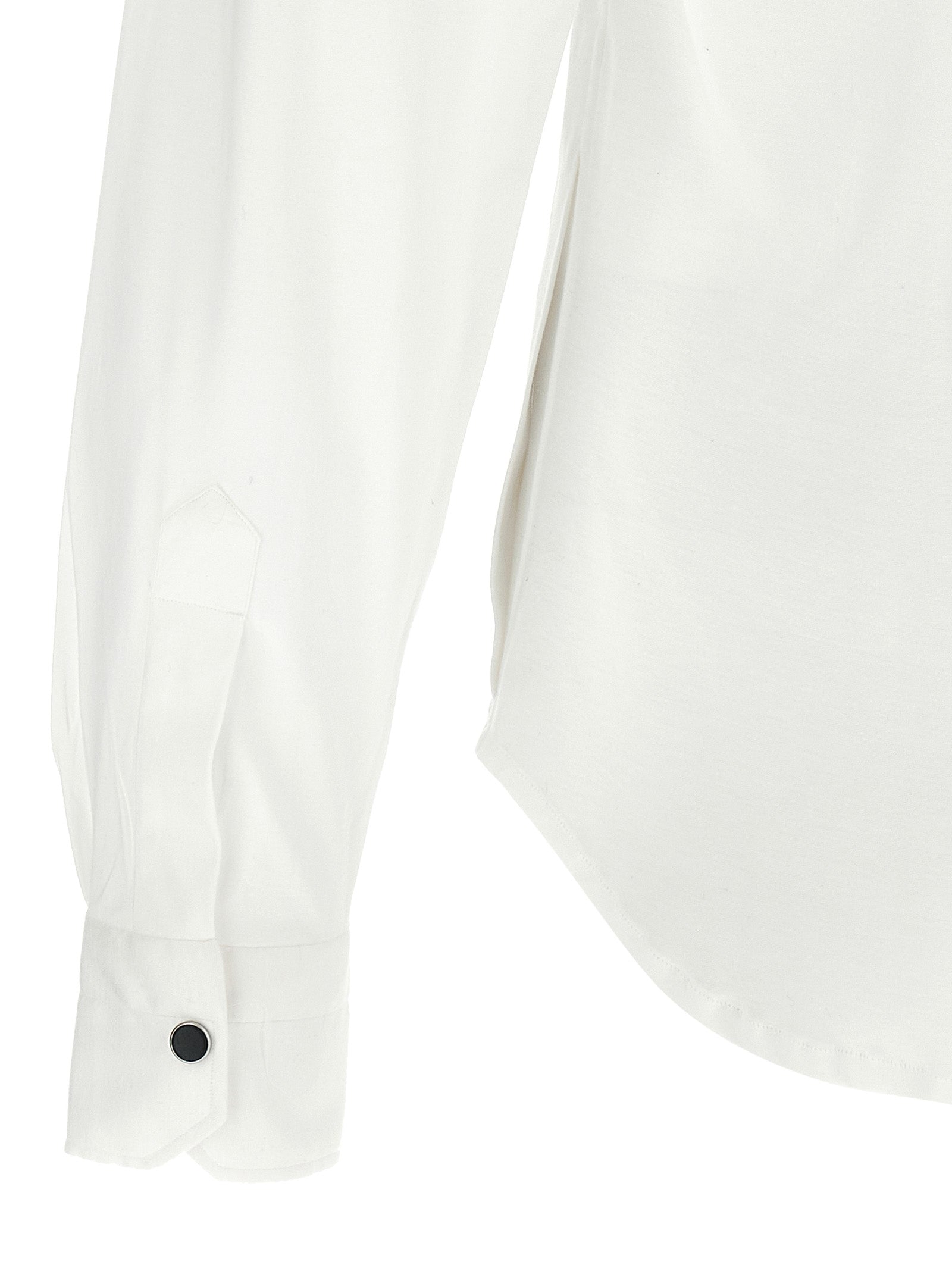 Shirt by Kiton for men in cotton white, featuring a nuanced and nuanced for a sophisticated finish.