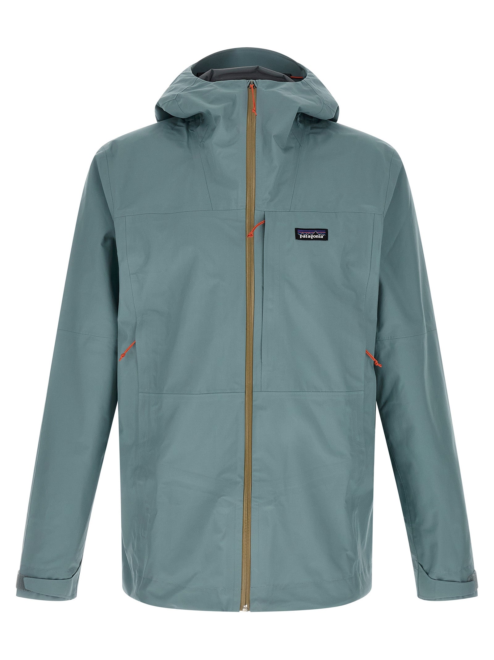 Hooded Windbreaker Jacket by PATAGONIA for men in polyester light-blue features an magnificent silhouette, showcasing the sophisticated hooded neckline and functional water-resistant, pockets, hooded & windproof for a premium, magnificent look.