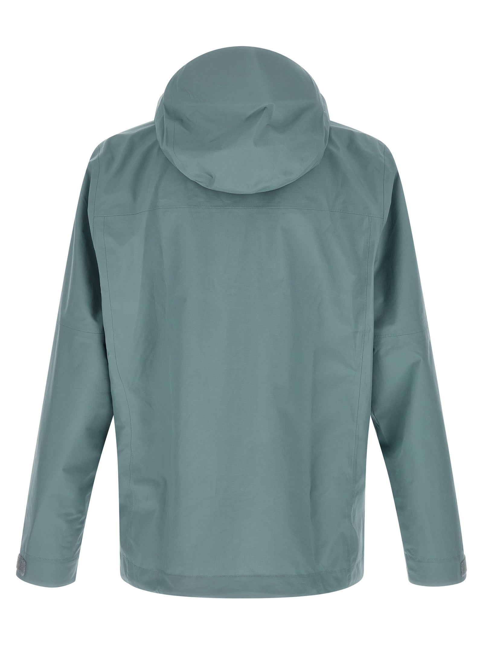 Hooded Windbreaker Jacket by PATAGONIA for men in polyester light-blue features an enduring silhouette, showcasing technical water-resistant, pockets, hooded & windproof and a sophisticated hooded neckline for a truly enduring aesthetic.
