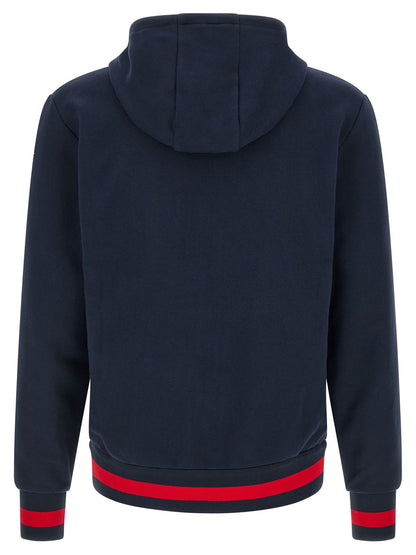 Hooded Activewear by Kiton for men in cotton and blue showcases a versatile silhouette as Men's Cotton Hooded Track Suit, engineered with for optimal performance and style.
