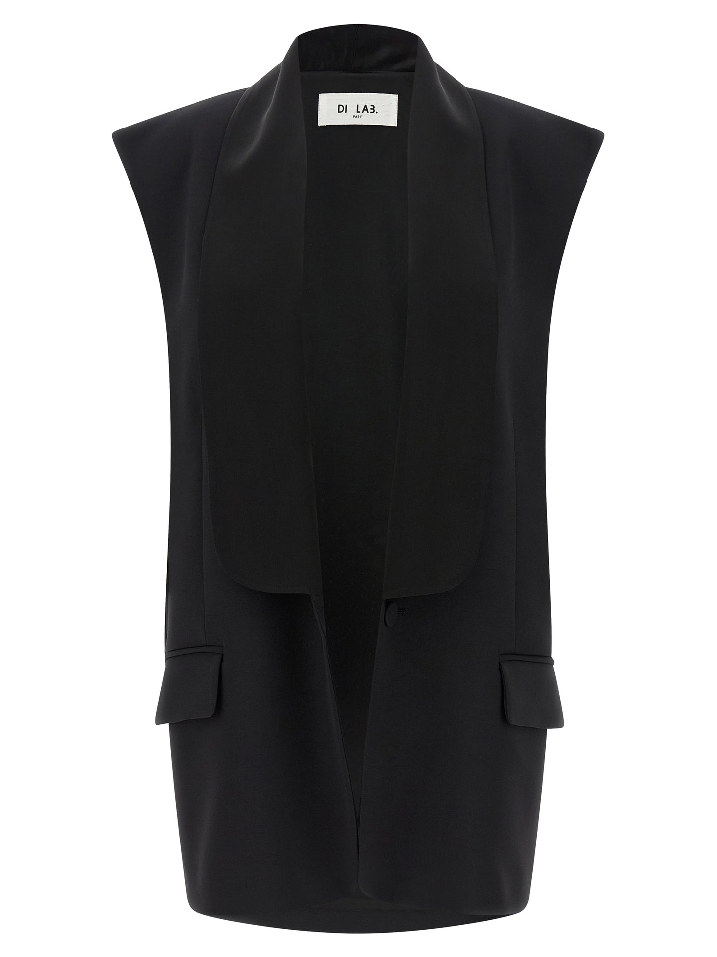 DI.LA3 PARI' Women's Satin Viscose Vest - Black