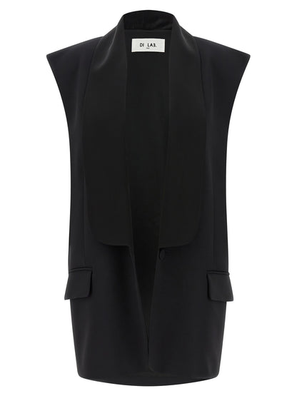 DI.LA3 PARI' Women's Satin Viscose Vest - Black