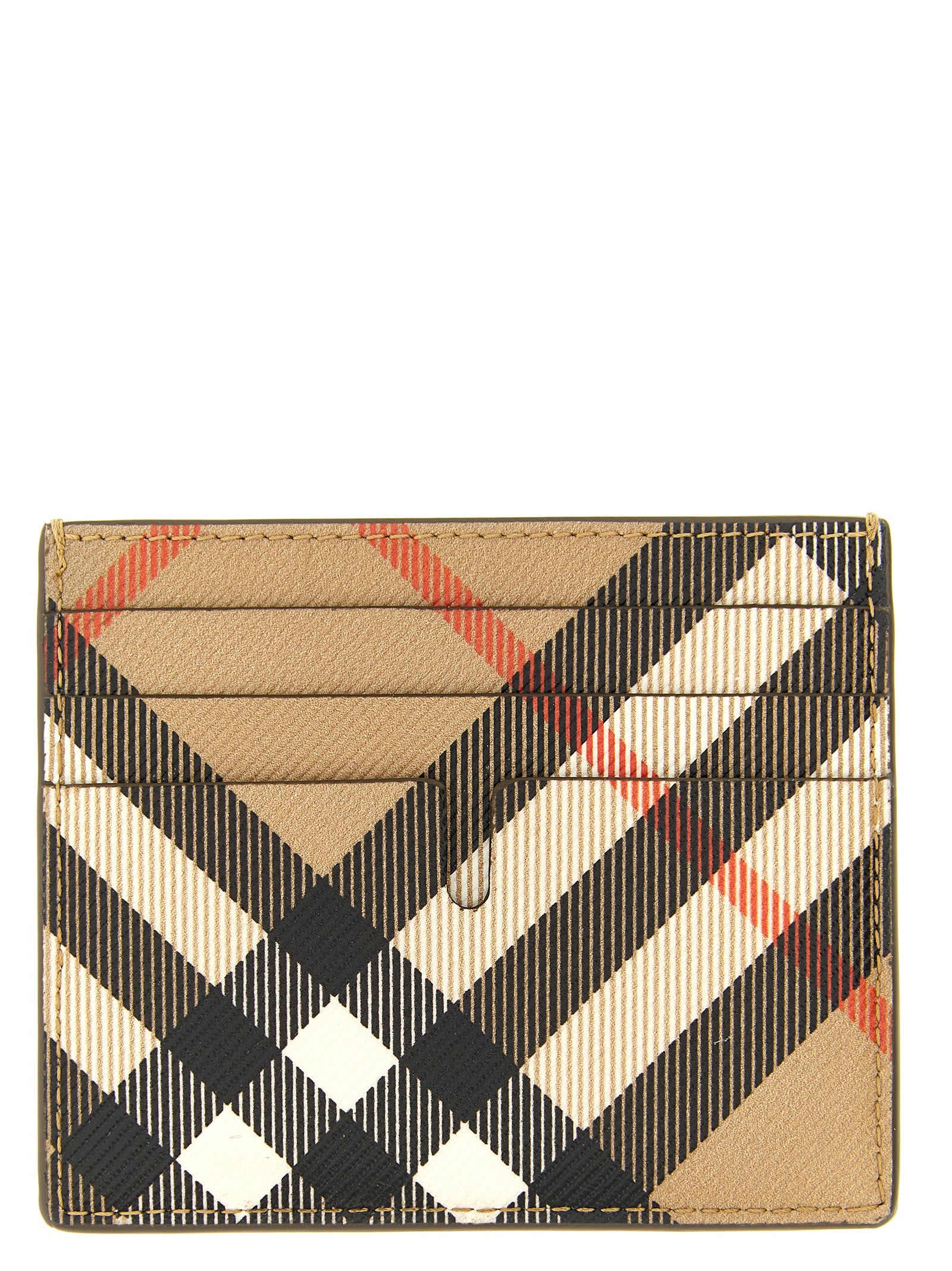 Cardholder Card Case by Burberry for men in poly cotton & leather beige & print features a polished Sandon Poly Cotton & Leather Cardholder Card Case design with polished card-organization compact-design.