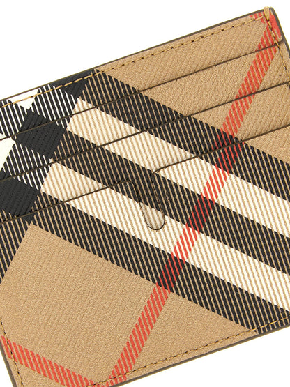 Cardholder Card Case by Burberry for men in poly cotton & leather beige & print features a refined silhouette, showcasing the elegant lines of the Sandon Poly Cotton & Leather Cardholder Card Case alongside premium card-organization compact-design for a refined finish.