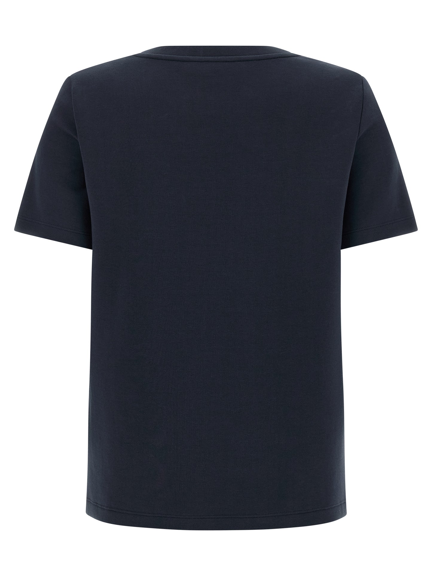 T-Shirt by S Max Mara for women in stretch polyester cotton blue features a plush silhouette, showcasing a sophisticated crew neckline and for a truly plush finish.