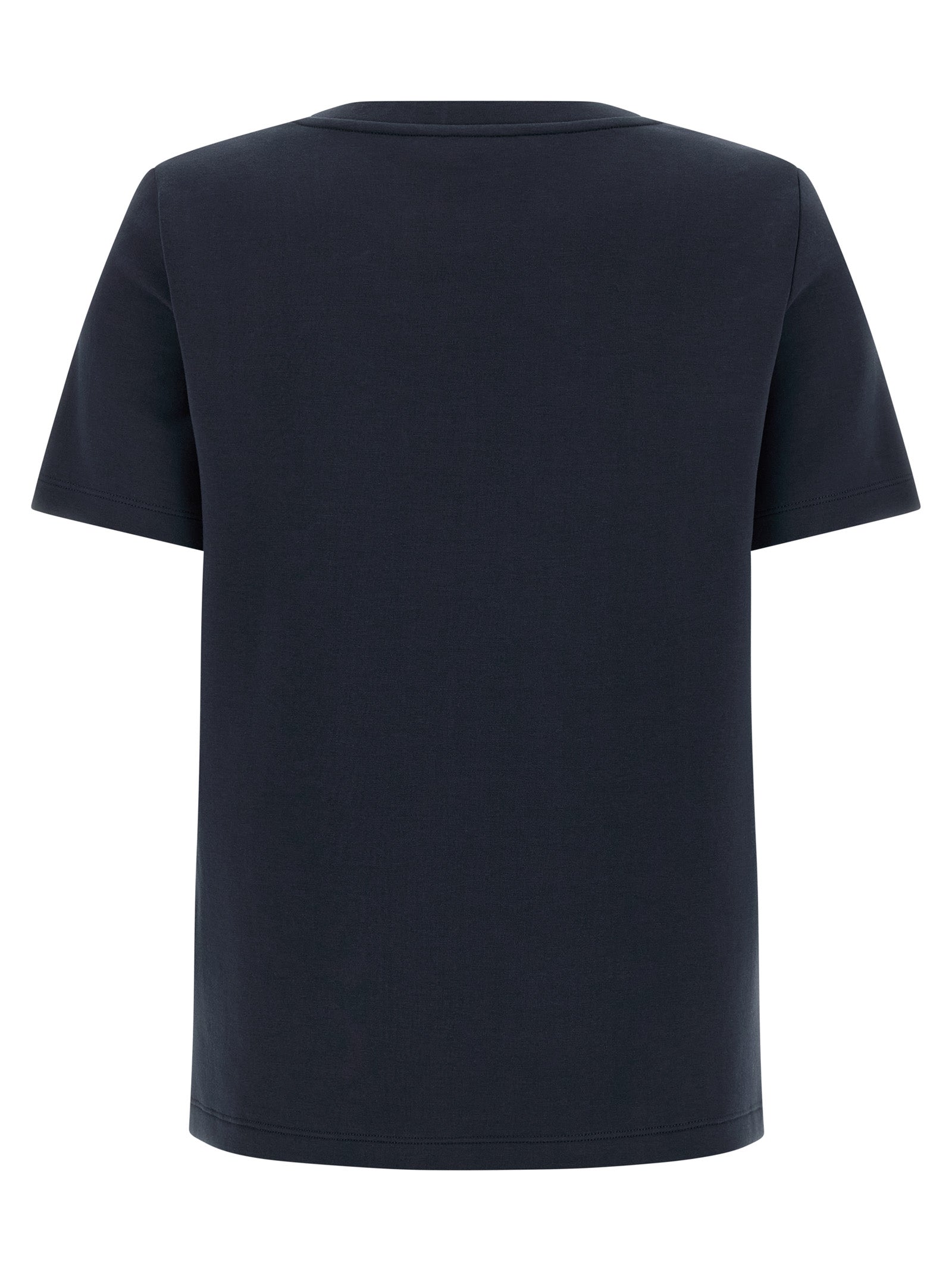 T-Shirt by S Max Mara for women in stretch polyester cotton blue features a plush silhouette, showcasing a sophisticated crew neckline and for a truly plush finish.