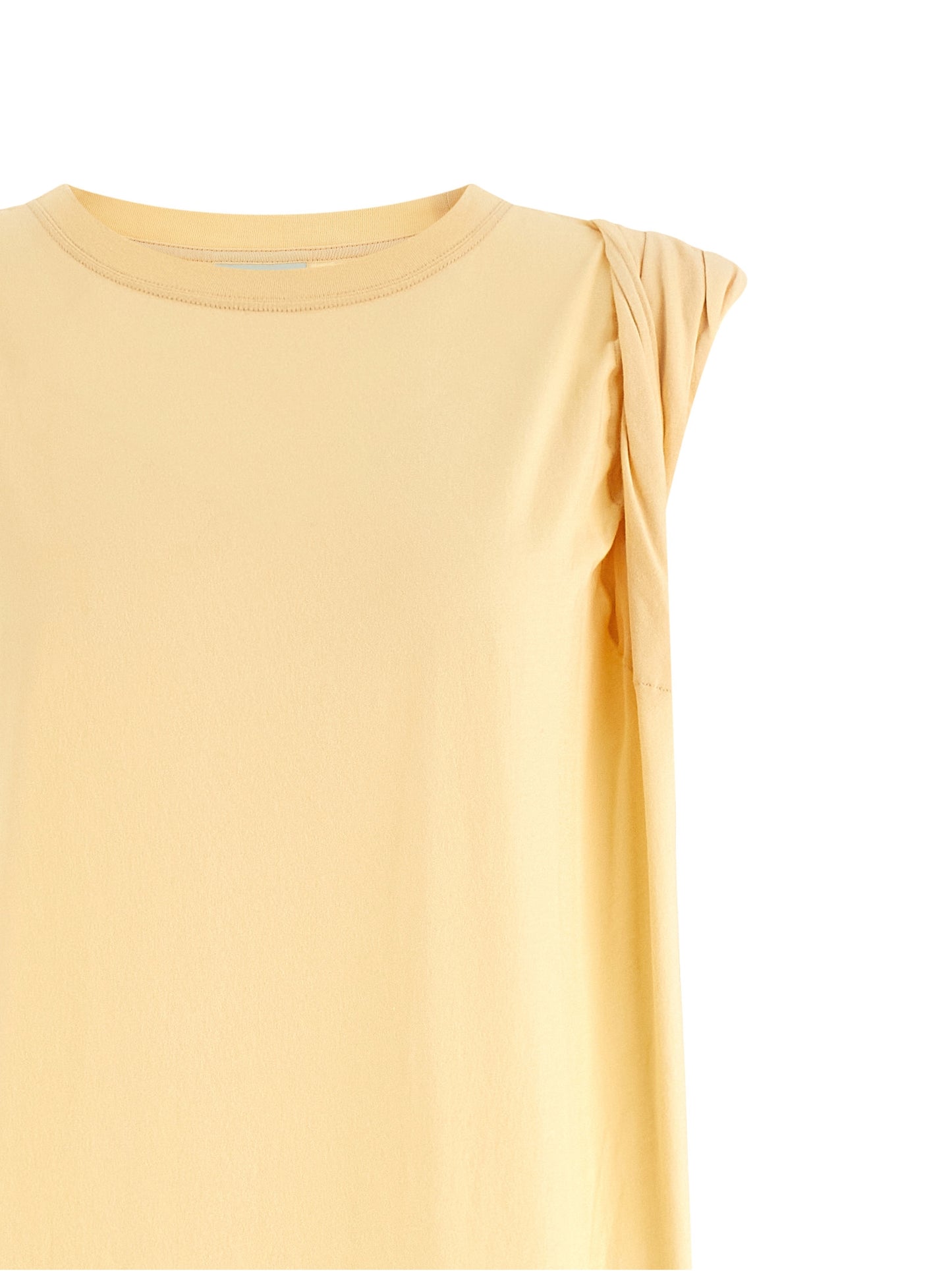Dries Van Noten Women's Shirt Crew Neck Cotton Long Dress - Bicolour Yellow