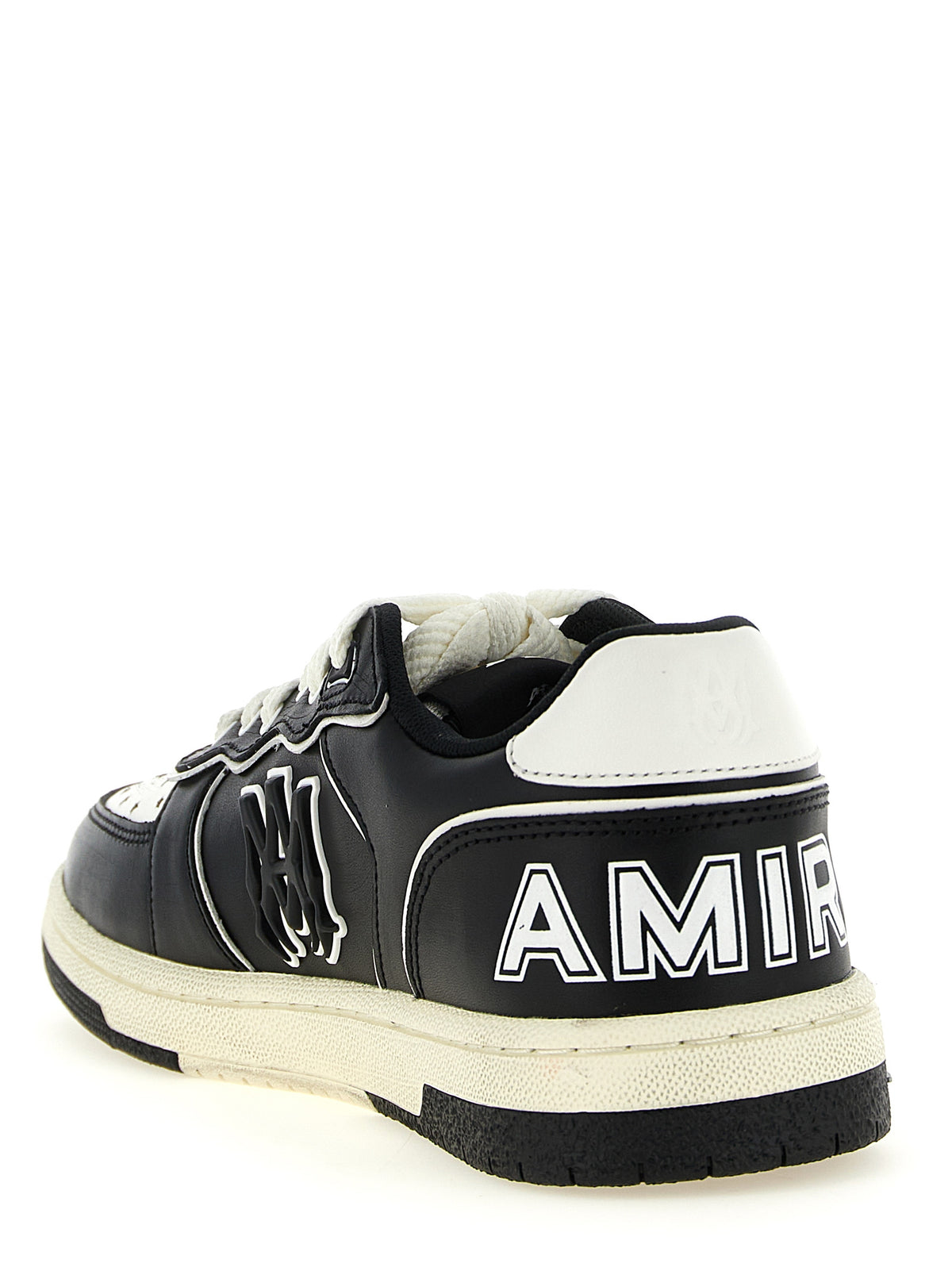 Amiri Men's Low Top Modacrylic Leather Sneakers - Bicolour Black White