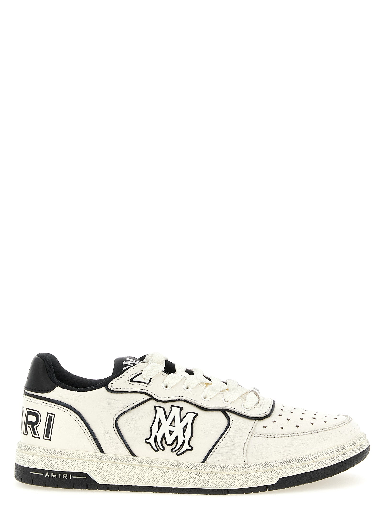 Sneakers by Amiri for men in modacrylic leather bicolour, black, white & print features a chic design, perfectly showcasing the chic low-top style of this Men's Low Top Modacrylic Leather Sneakers.