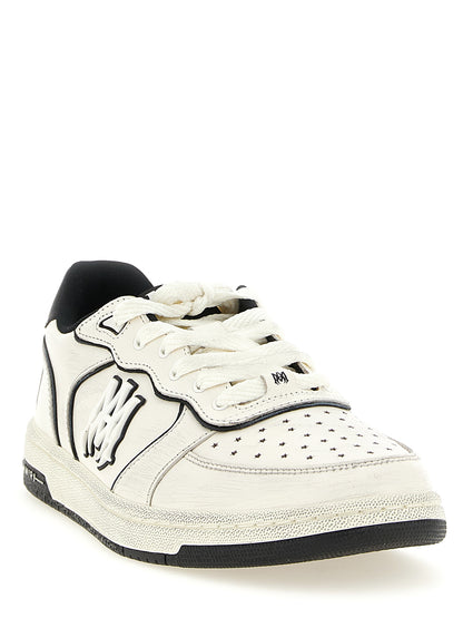 Sneakers by Amiri for men in modacrylic leather bicolour, black, white & print features an versatile design from the Men's Low Top Modacrylic Leather Sneakers collection, highlighting a versatile low-top style for a premium, high-fashion look.