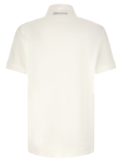 Dolce & Gabbana Men's Leather & Cotton Polo Shirt - White