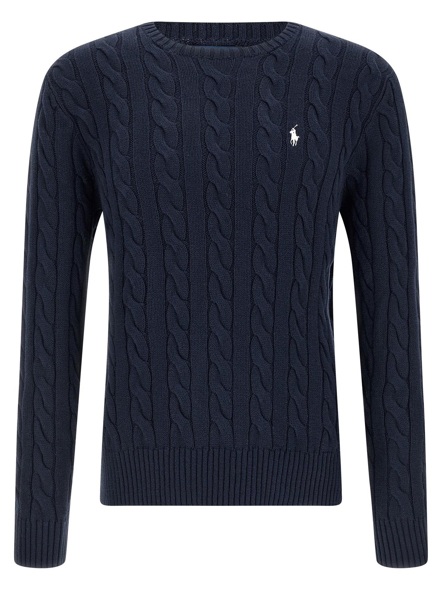 Cardigan by Polo Ralph Lauren for men in cotton blue features a nuanced silhouette with a refined crew neckline and nuanced detailing for a sophisticated look.