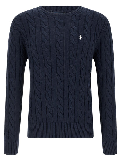 Cardigan by Polo Ralph Lauren for men in cotton blue features a nuanced silhouette with a refined crew neckline and nuanced detailing for a sophisticated look.