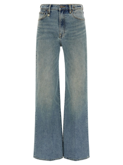 Jeans by R13 for women in polyurethane & denim cotton blue features a refined silhouette with a refined flared & wide, defined by a high rise and a refined long for a refined finish.