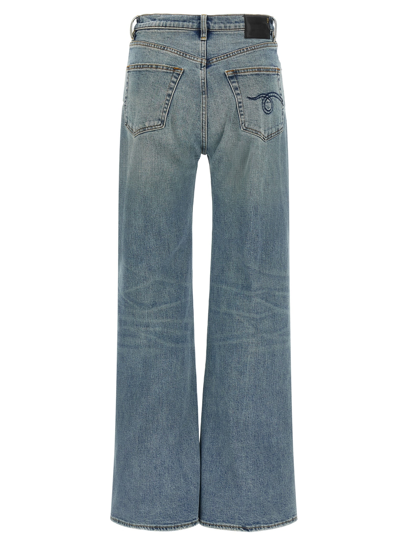 Jeans by R13 for women in polyurethane & denim cotton blue presents a refined pantology silhouette, artfully defined by a refined pantology flared & wide, long, and a sophisticated high rise.