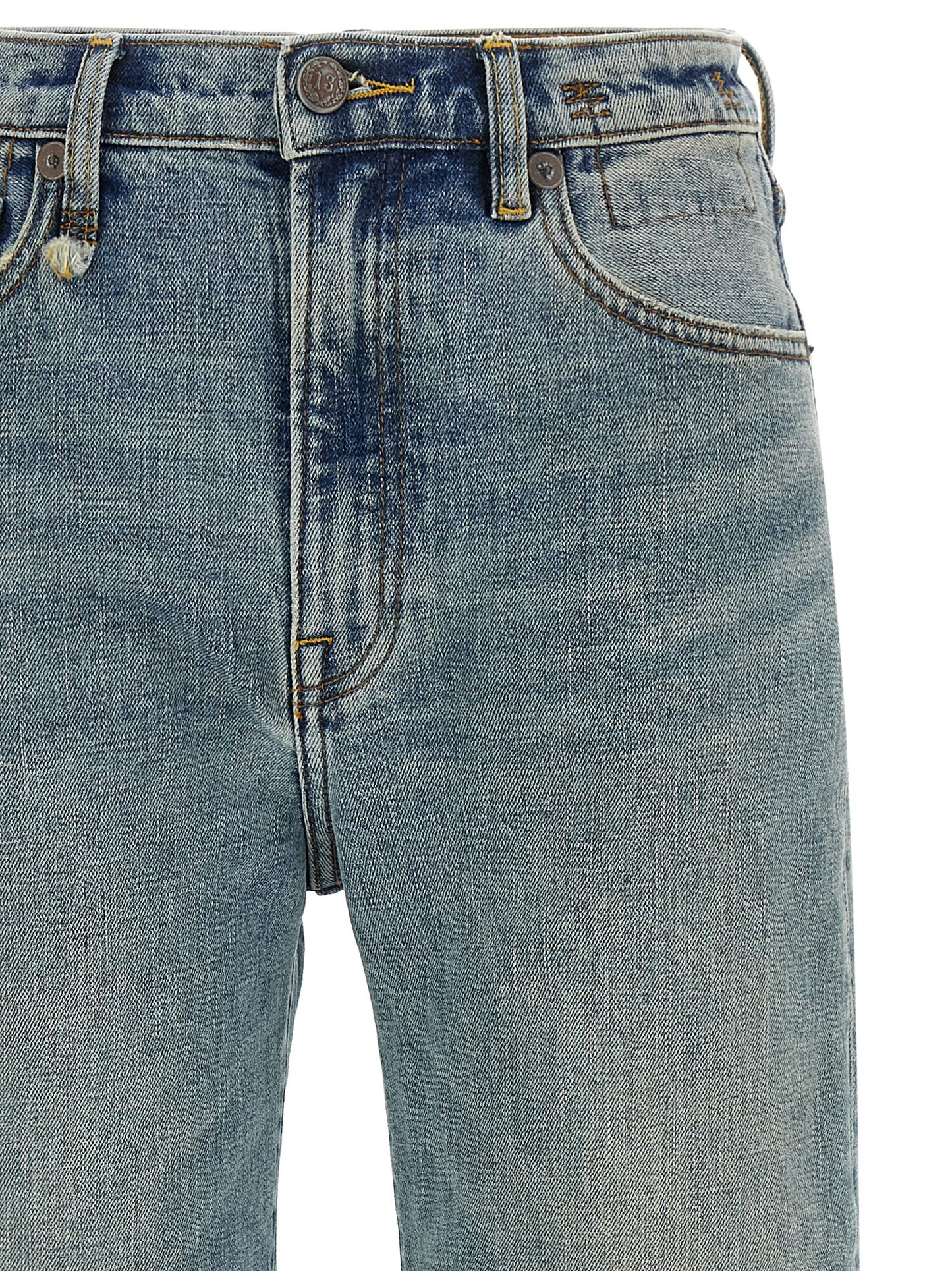 Jeans by R13 for women in polyurethane & denim cotton blue presents a tailored silhouette, showcasing a tailored flared & wide and long cut with a refined high rise for a truly tailored aesthetic.