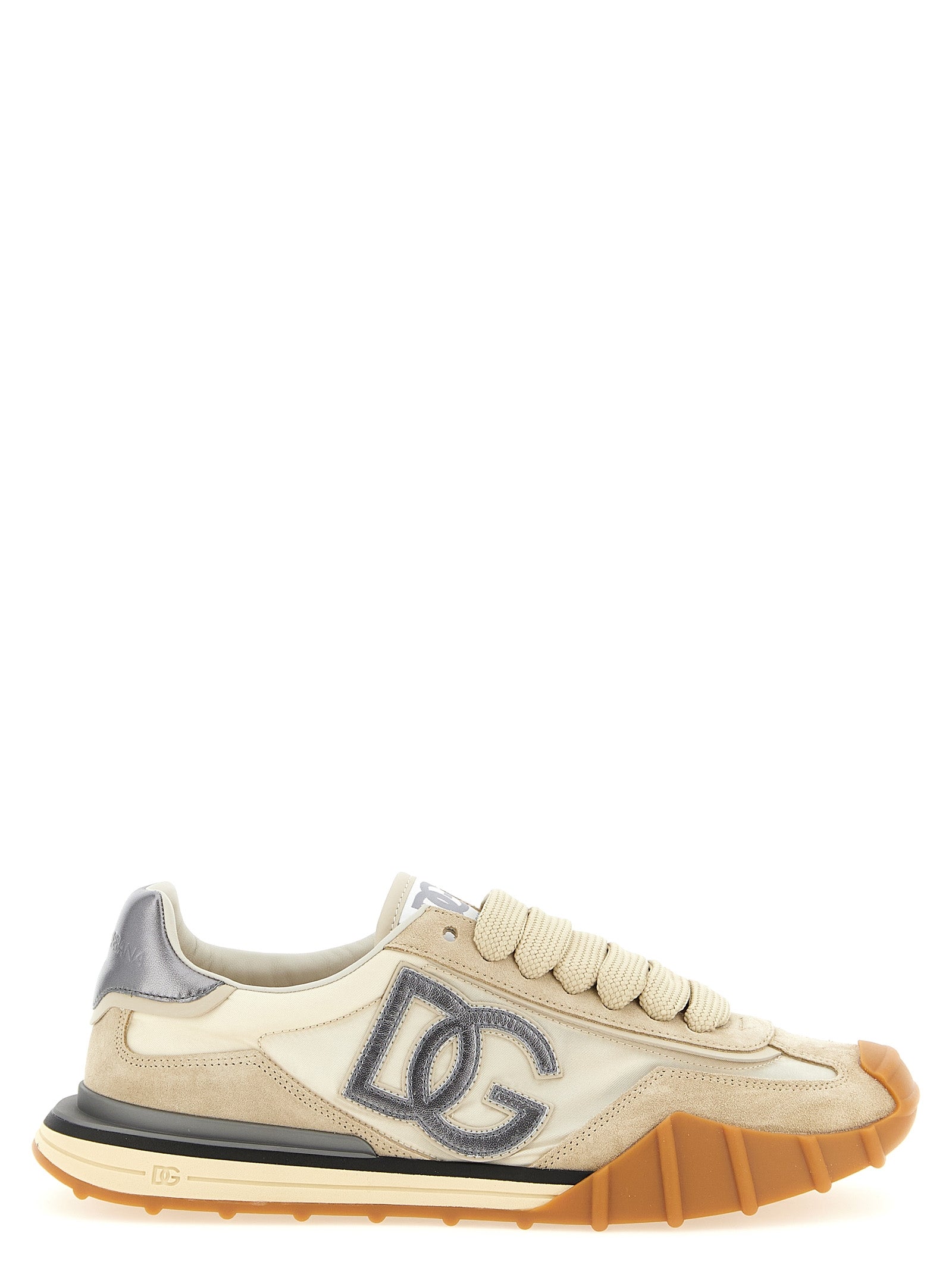 Athletic Sneakers by Dolce & Gabbana for men in tu polyamide canvas & suede calfskin silver features an exquisite silhouette, showcasing the premium athletic style of the Men's Athletic TU Polyamide Canvas & Suede Calfskin Sneakers with an exquisite finish.