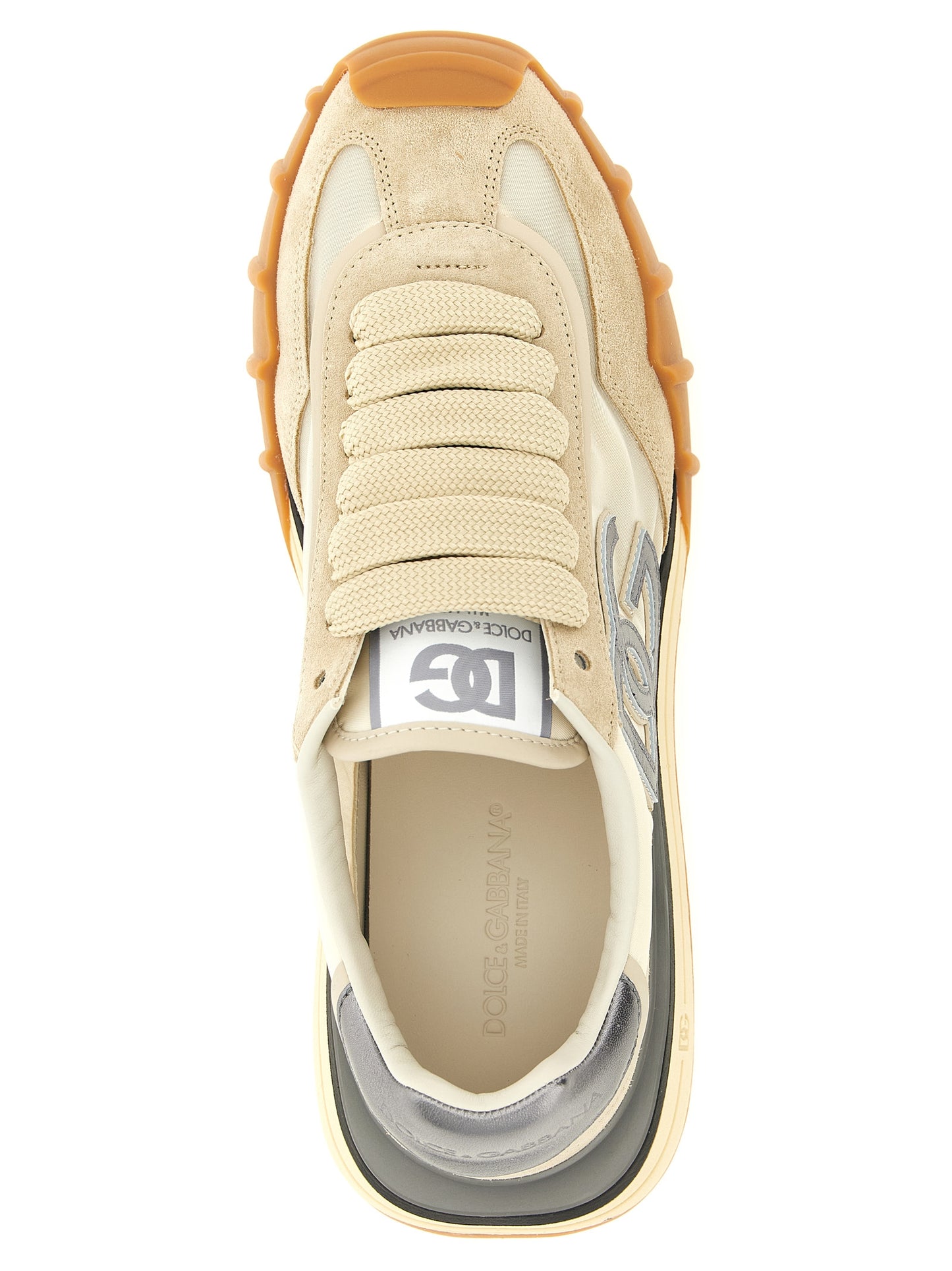 Athletic Sneakers by Dolce & Gabbana for men in tu polyamide canvas & suede calfskin silver features an exquisite silhouette, showcasing the premium athletic style of the Men's Athletic TU Polyamide Canvas & Suede Calfskin Sneakers with an exquisite finish.